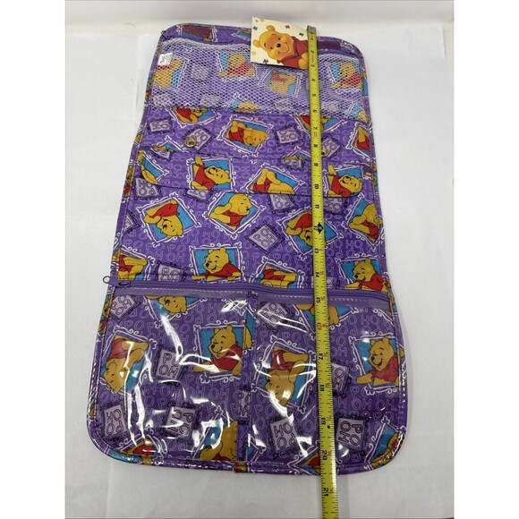 NEW Vintage Winnie The Pooh Foldable Accessory Toiletry Travel Bag Disney Purple - Picture 8 of 9